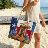 תיק חוף בעבודת יד עם נגיעות טקסניות